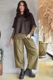 Bobby Mesh Layering Top Sana Leopard Olive